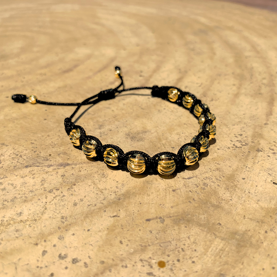 Manilla Diamantada Entrelazada 12 Balines (#8) Oro Laminado 18K