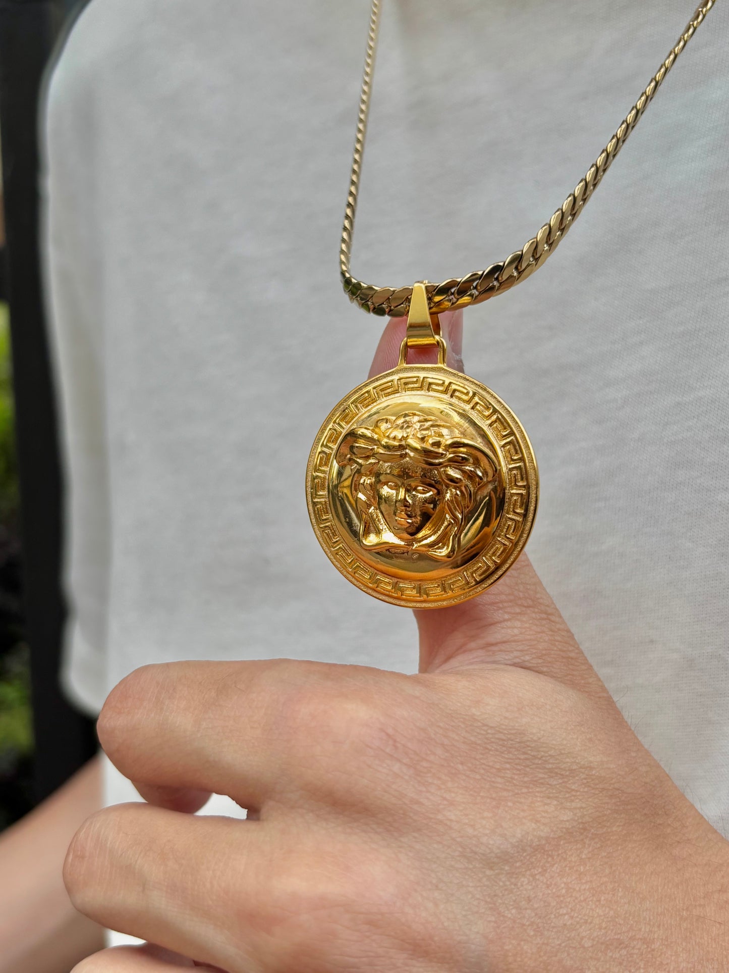 Cadena Serpiente + Dije Versace Hombre