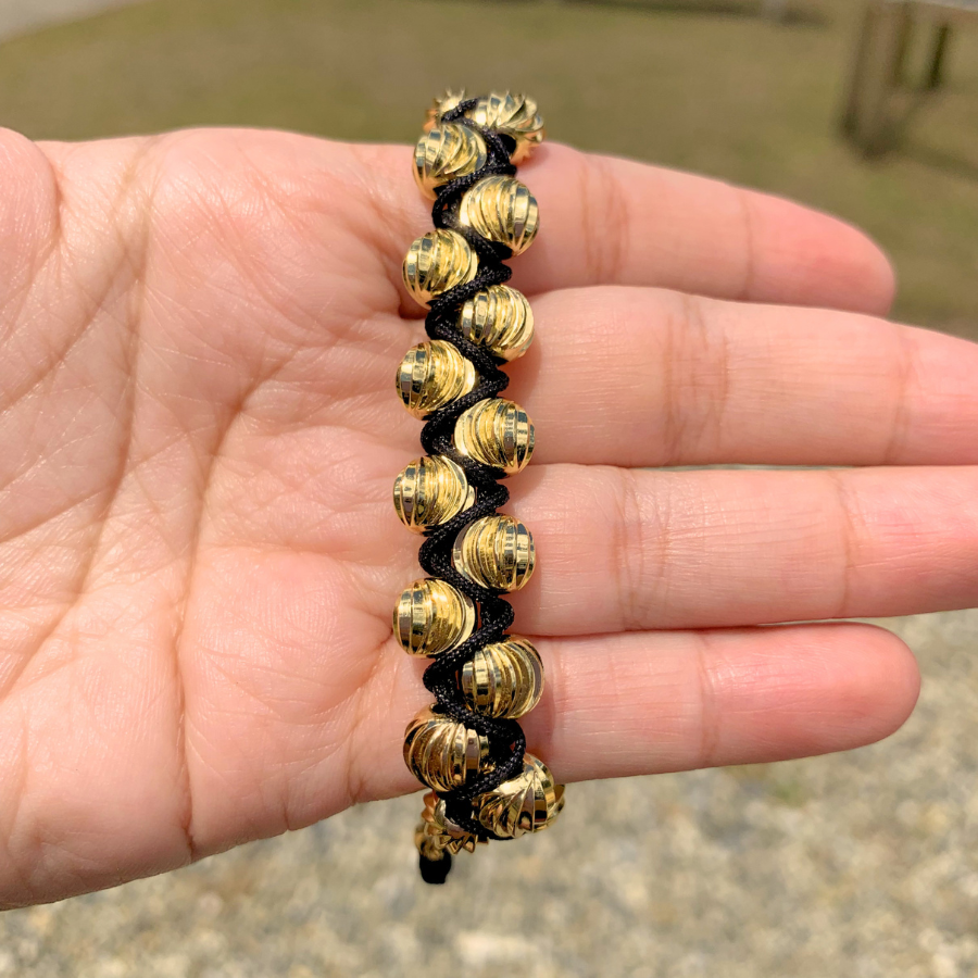 Manilla Diamantada Doble 20 Balines (#8) Oro Laminado 18K