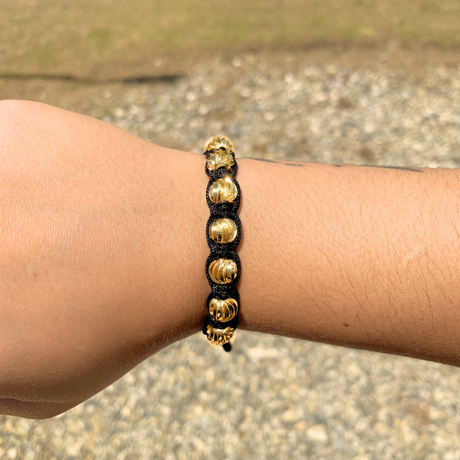 Manilla Diamantada Entrelazada 12 Balines (#8) Oro Laminado 18K