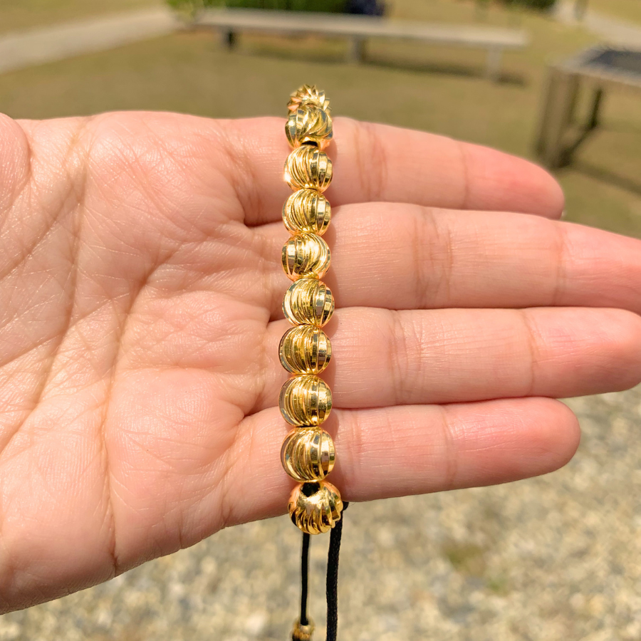 Manilla Diamantada 18 Balines #8 Oro Laminado 18K