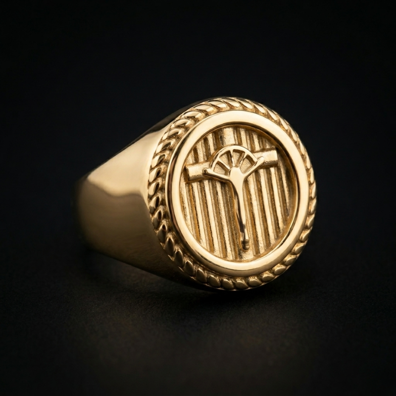 Anillo Caballero Ref 121 Oro Laminado 18K