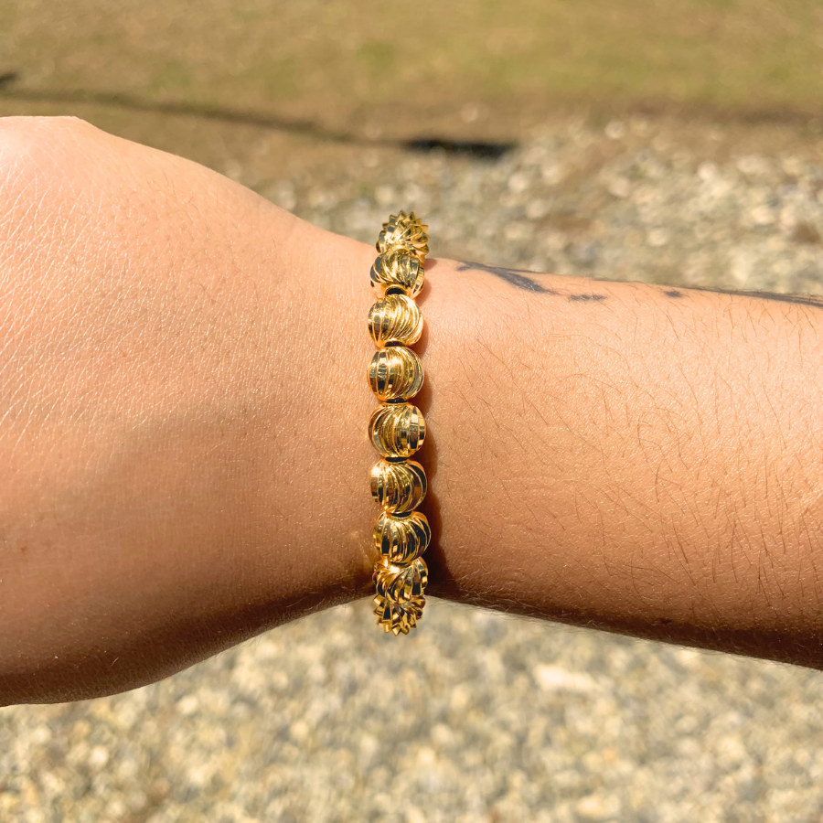Manilla Diamantada 18 Balines #8 Oro Laminado 18K