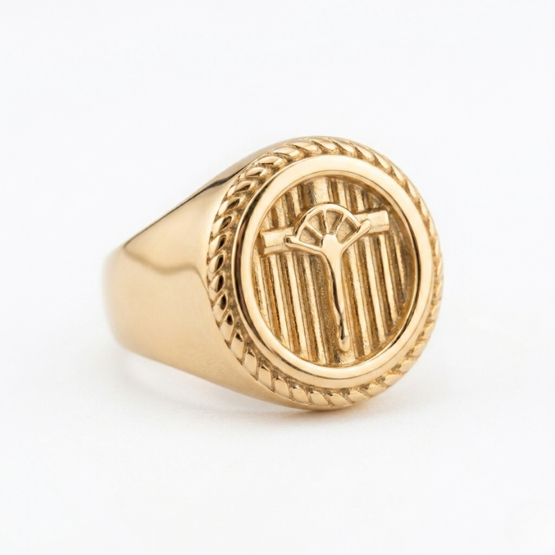 Anillo Caballero Ref 121 Oro Laminado 18K