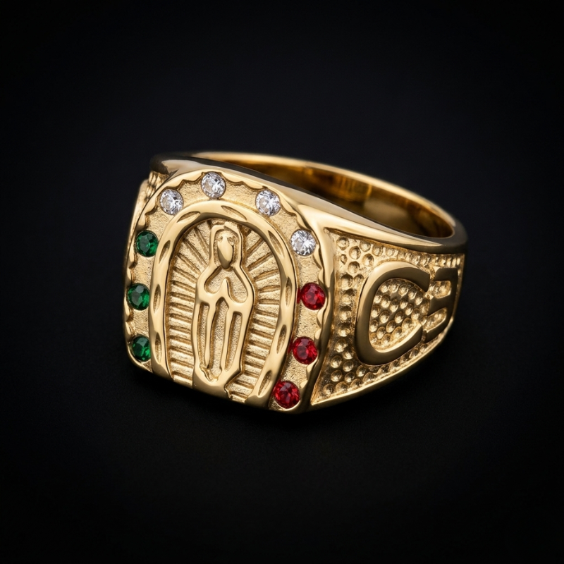 Anillo Caballero Ref 122 Oro Laminado 18K