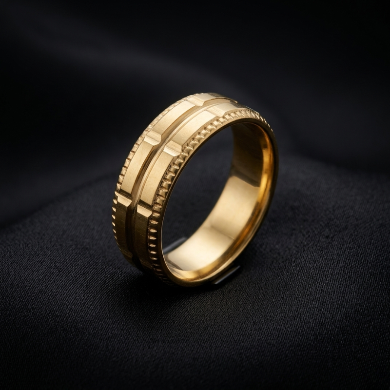 Anillo Caballero Ref 124 Oro Laminado 18K