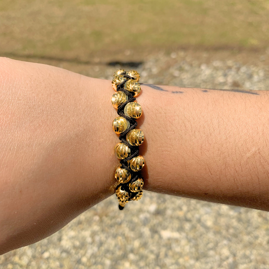 Manilla Diamantada Doble 20 Balines (#8) Oro Laminado 18K