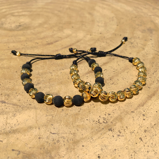 Combo Manillas Diamantadas Completa 18 Balines + Intercalada balin #8 Oro Laminado 18K