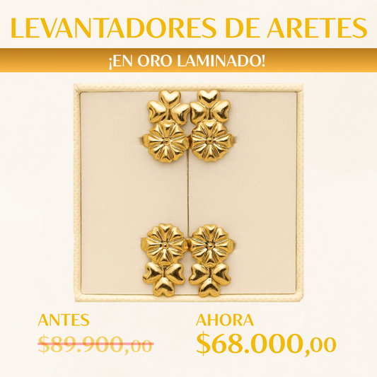 LEVANTADORES DE ARETES SET 2 PARES