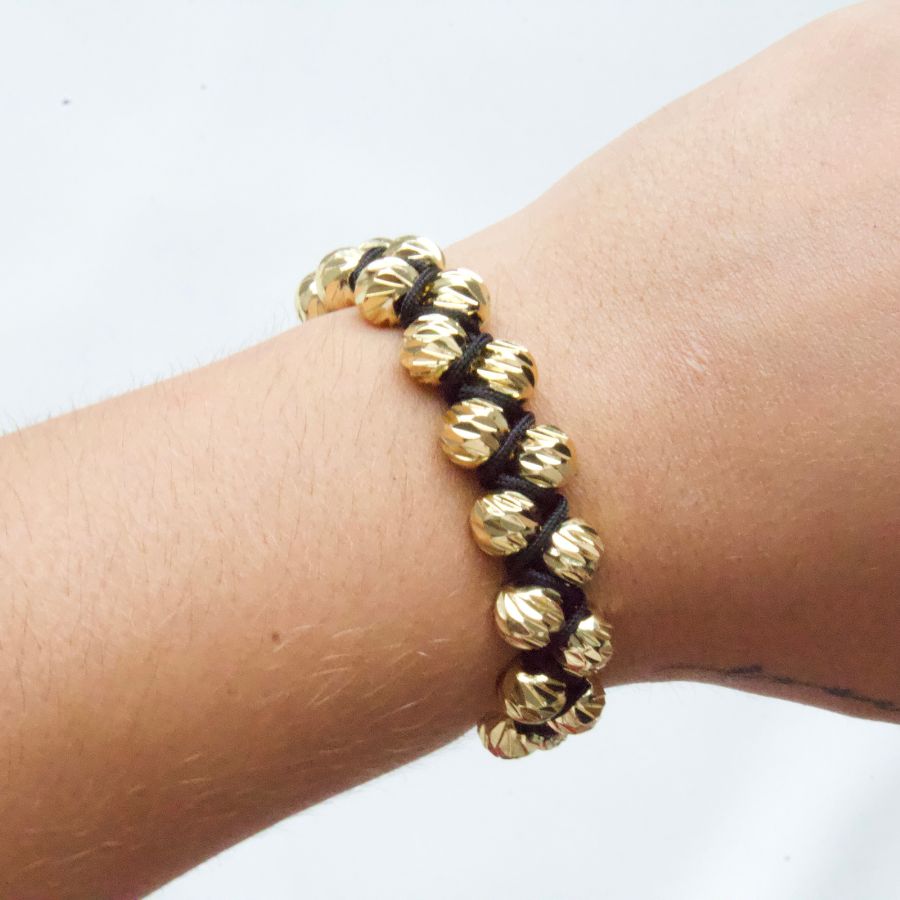 Manilla Diamantada Doble 20 Balines (#8) Oro Laminado 18K