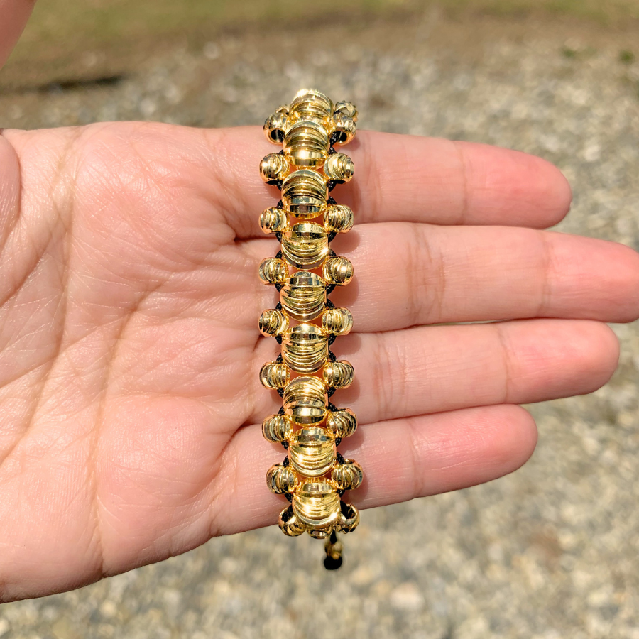 Manilla Tres Carriles Diamantada #8 Oro Laminado 18K