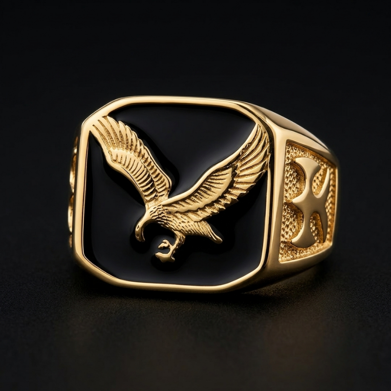 Anillo Caballero Ref 139 Oro Laminado 18K