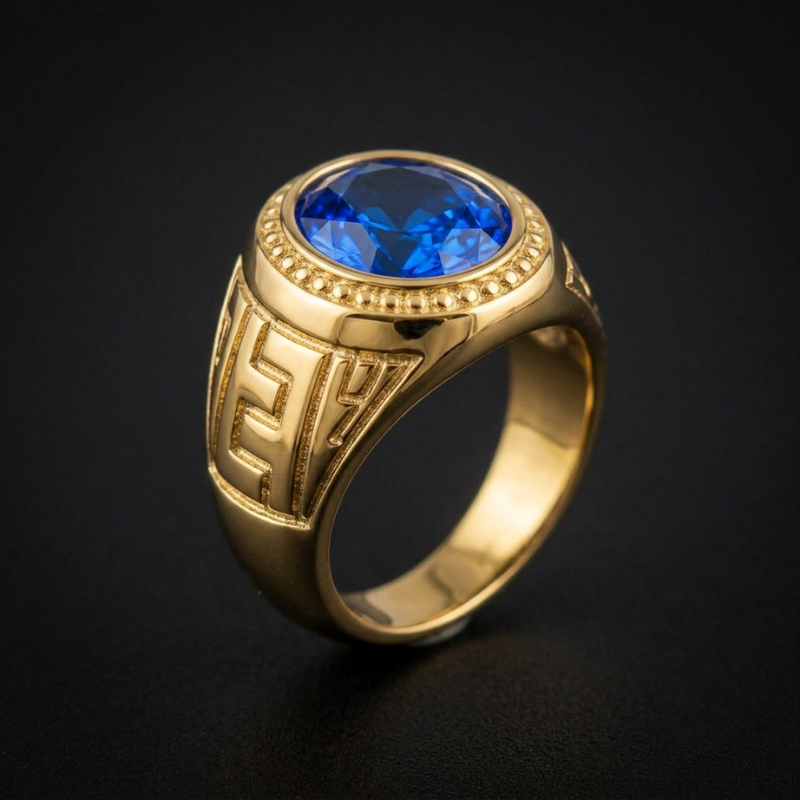 Anillo Caballero Ref 138 Oro Laminado 18K