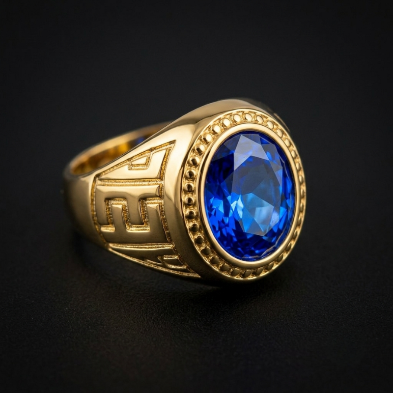 Anillo Caballero Ref 138 Oro Laminado 18K