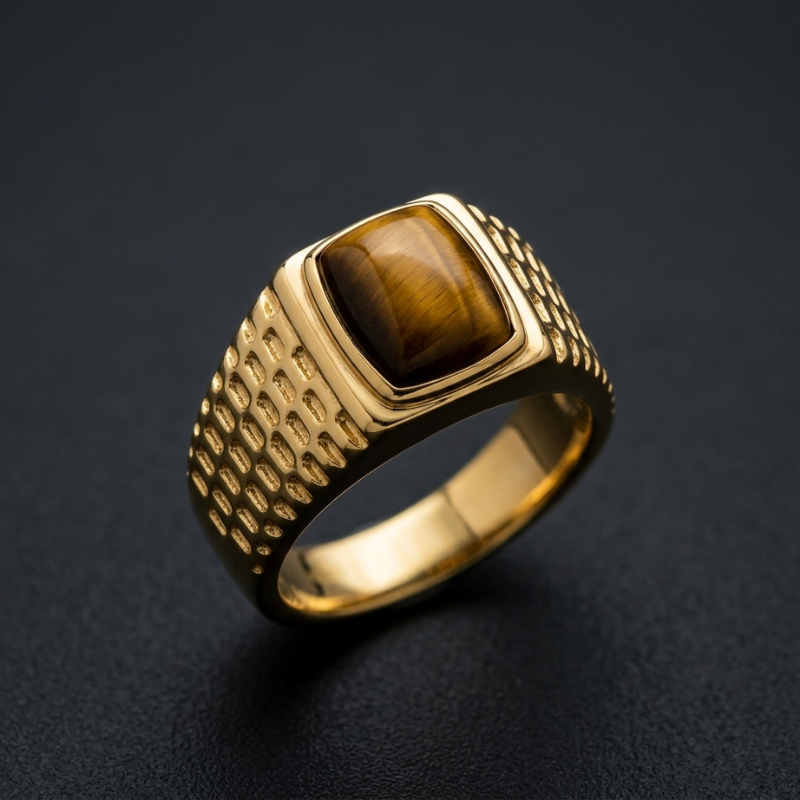 Anillo Caballero Ref 131 Oro Laminado 18K