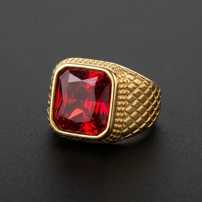 Anillo Caballero Ref 132 Oro Laminado 18K