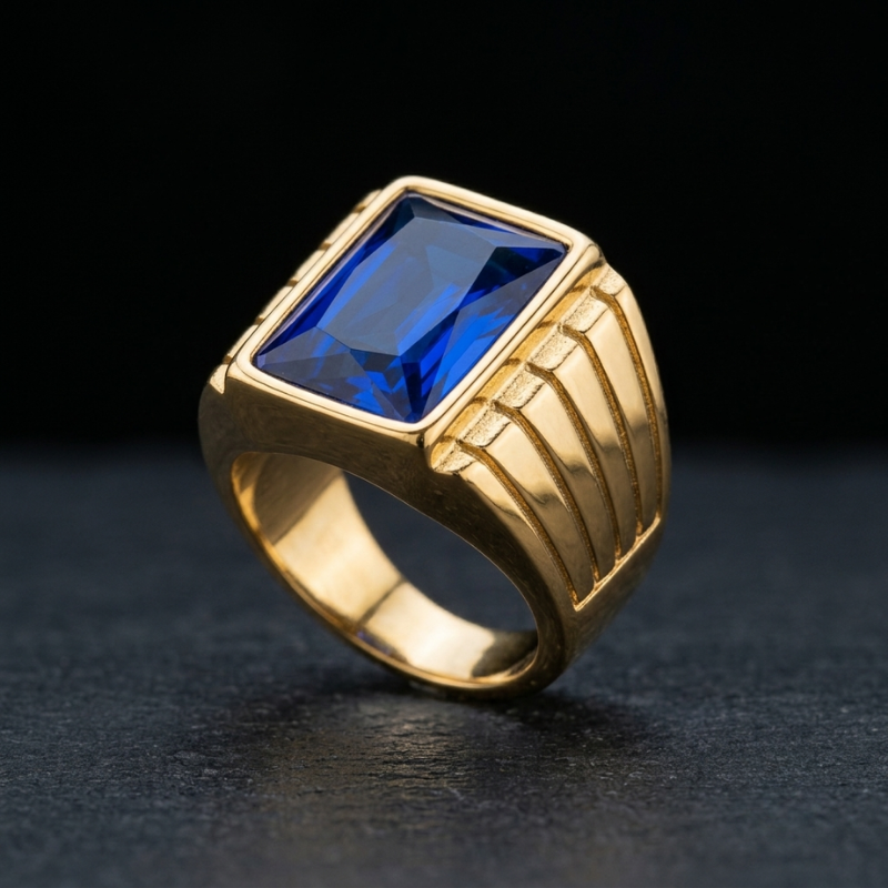 Anillo Caballero Ref 134 Oro Laminado 18K