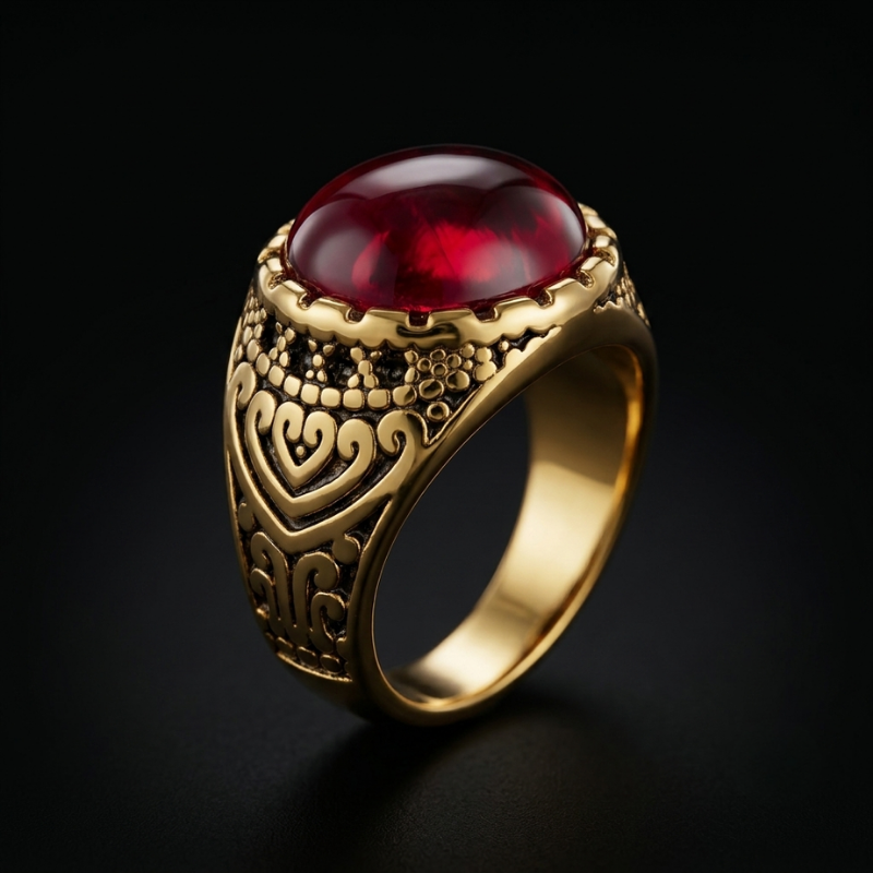 Anillo Caballero Ref 135 Oro Laminado 18K