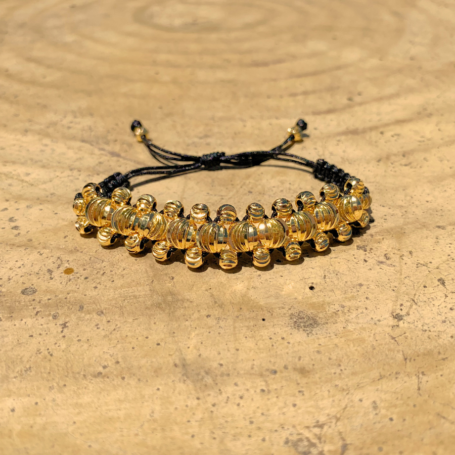 Manilla Tres Carriles Diamantada #8 Oro Laminado 18K