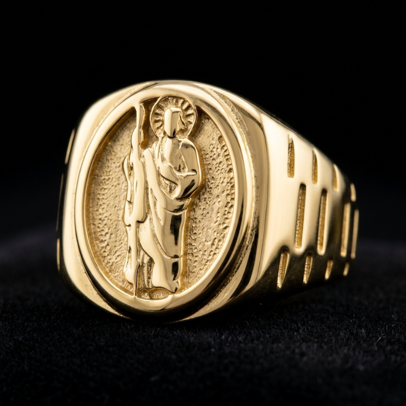Anillo Caballero Ref 118 Oro Laminado 18K