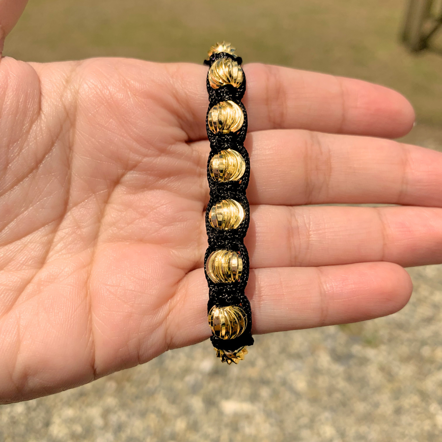 Manilla Diamantada Entrelazada 12 Balines (#8) Oro Laminado 18K