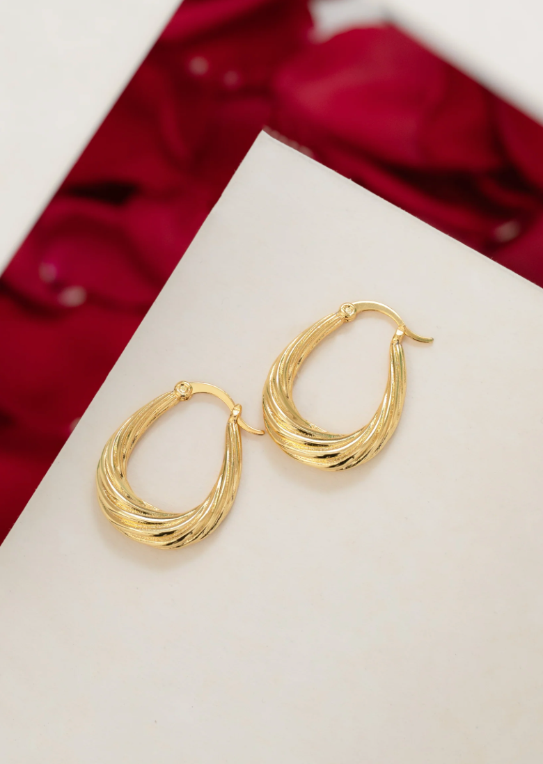 Candonga Tallada Ovalada Oro Laminado 18K