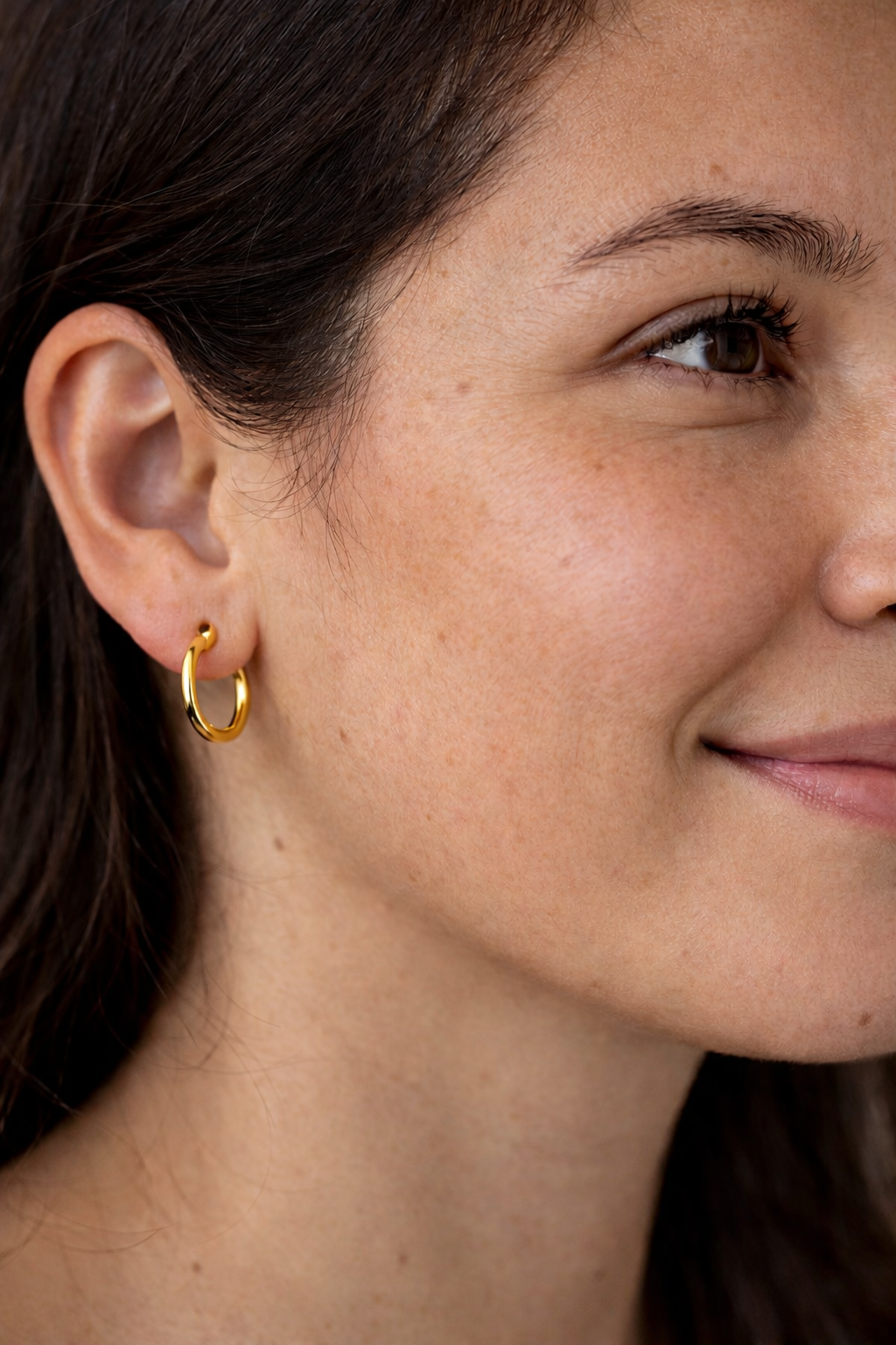 Candongas Clásicas Lisa Oro Laminado 18K