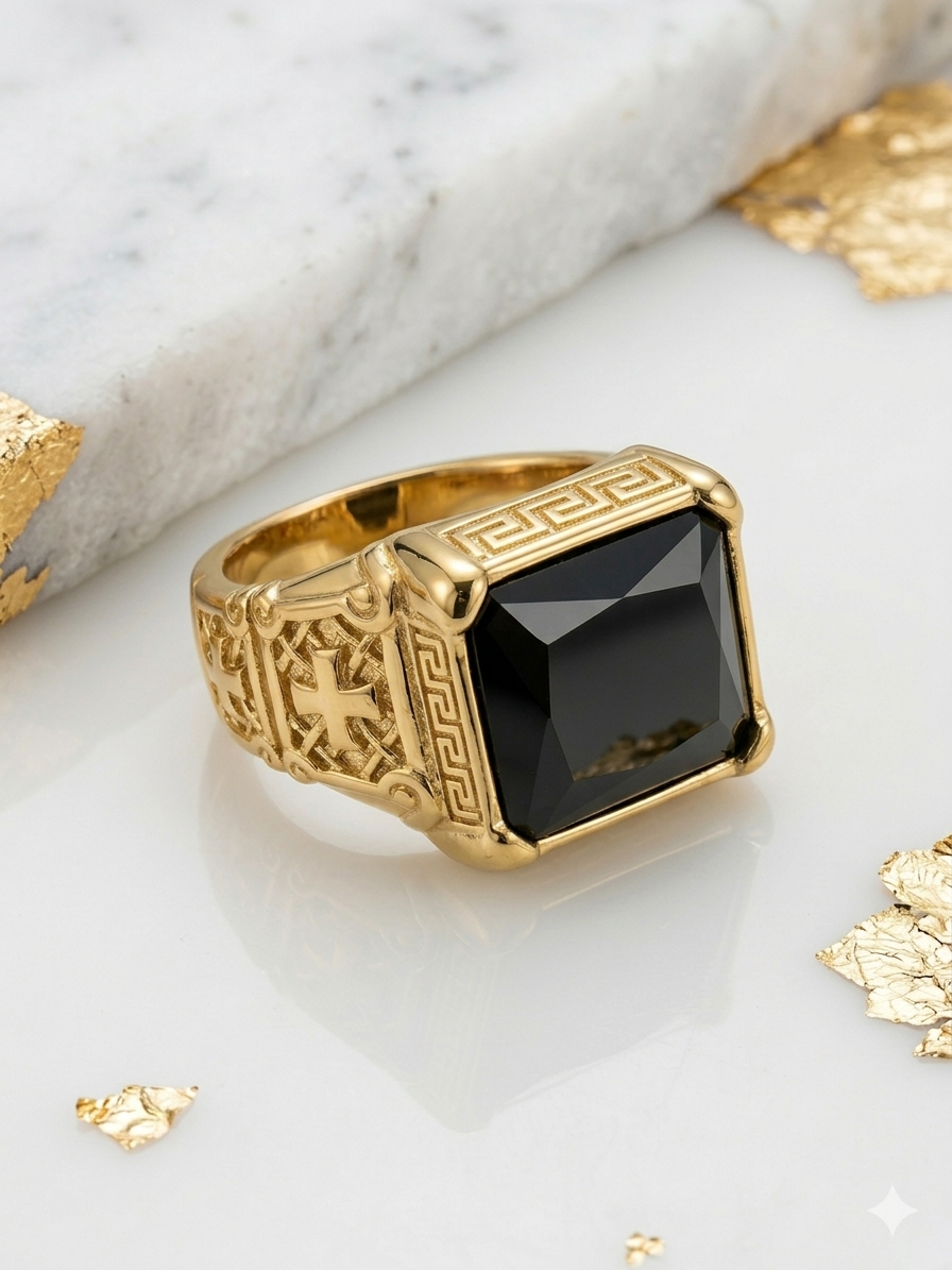 Anillo Caballero Ref 102 Oro Laminado 18K