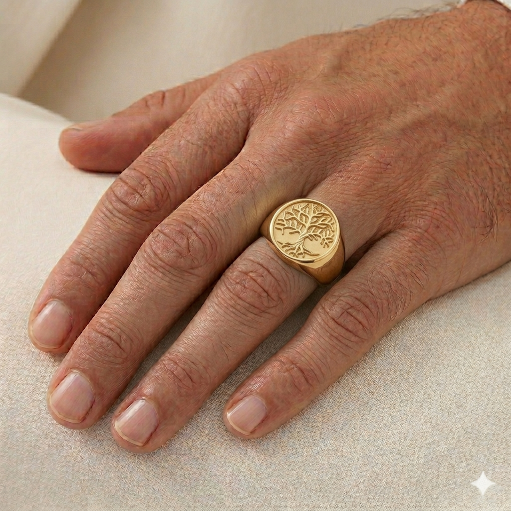 Anillo Caballero Ref 117 Oro Laminado 18K