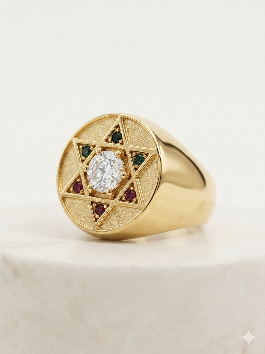 Anillo Caballero Ref 116 Oro Laminado 18K