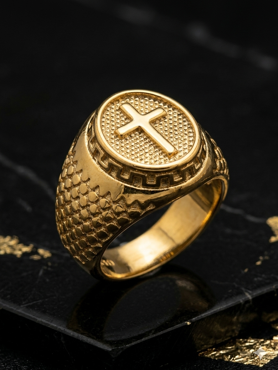 Anillo Caballero Ref 101 Oro Laminado 18K