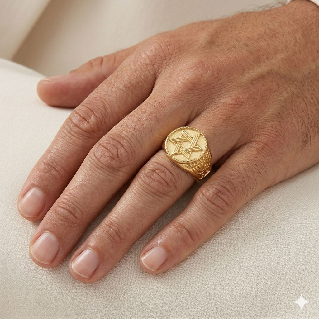 Anillo Caballero Ref 113 Oro Laminado 18K