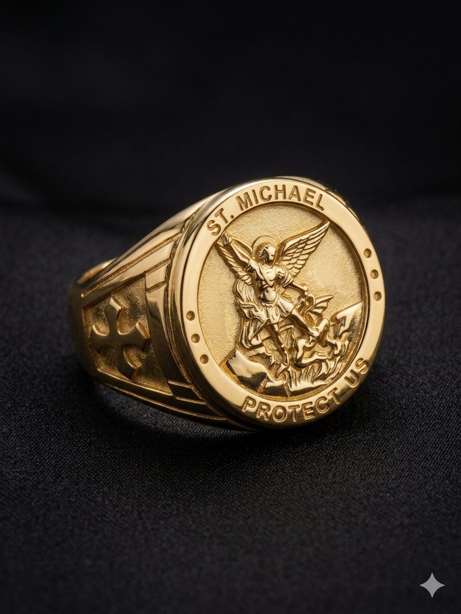Anillo Caballero Ref 104 Oro Laminado 18K