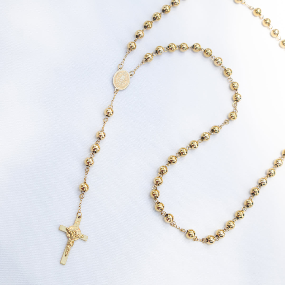 Camándula Grande Oro Laminado 18K Balín # 8