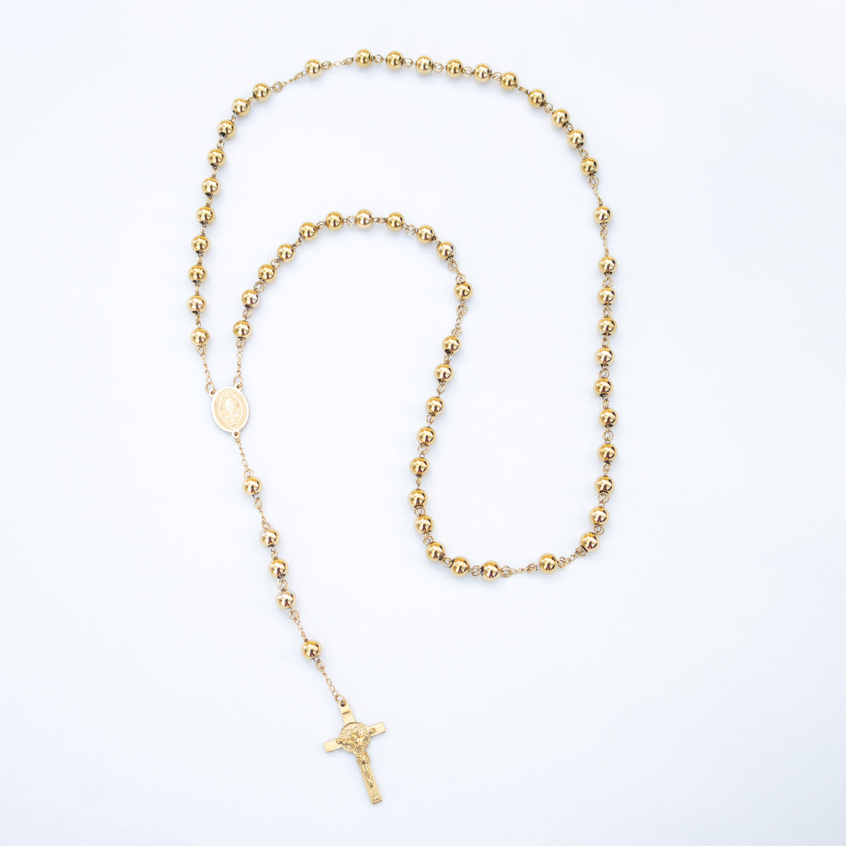 Camándula Grande Oro Laminado 18K Balín # 8