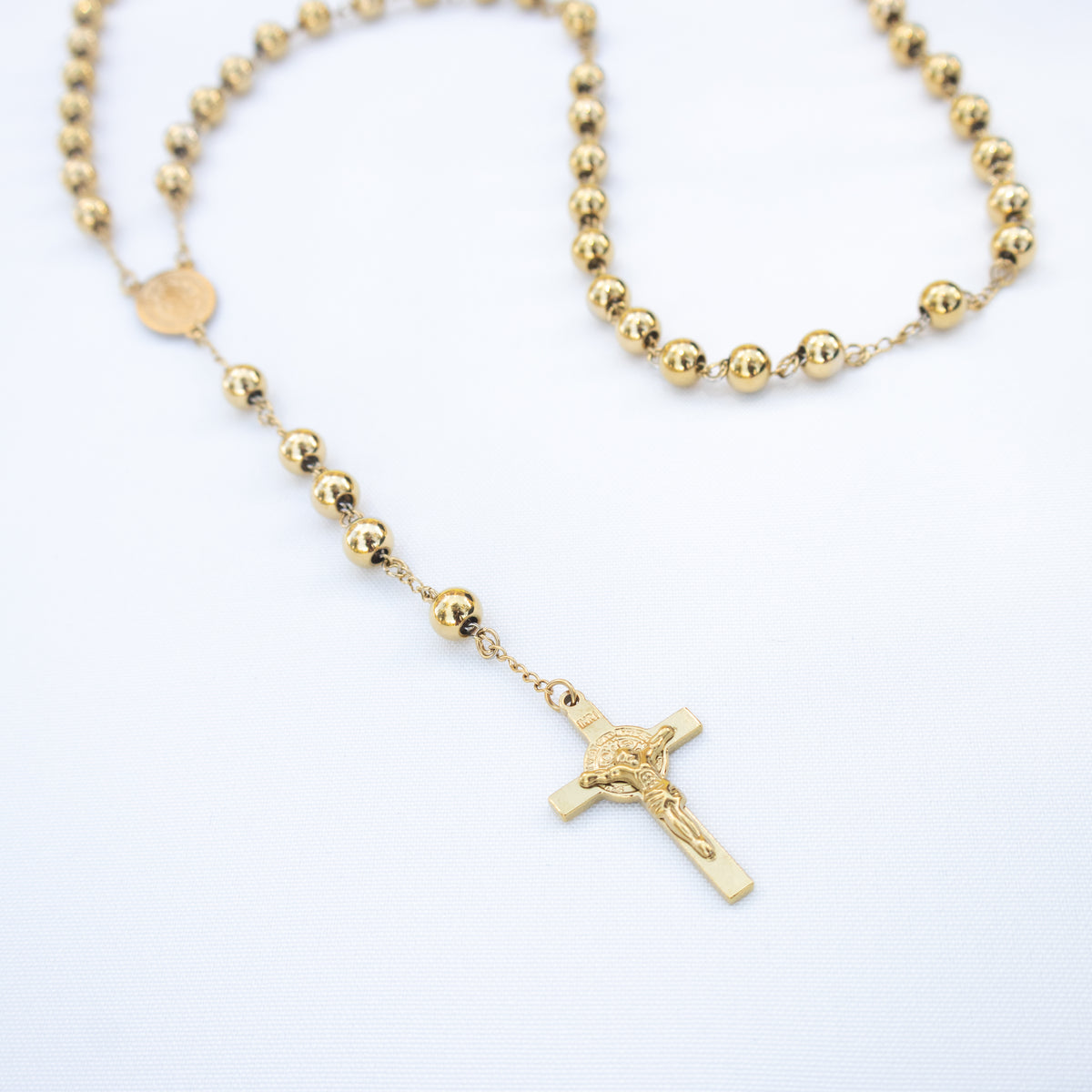 Camándula Grande Oro Laminado 18K Balín # 8