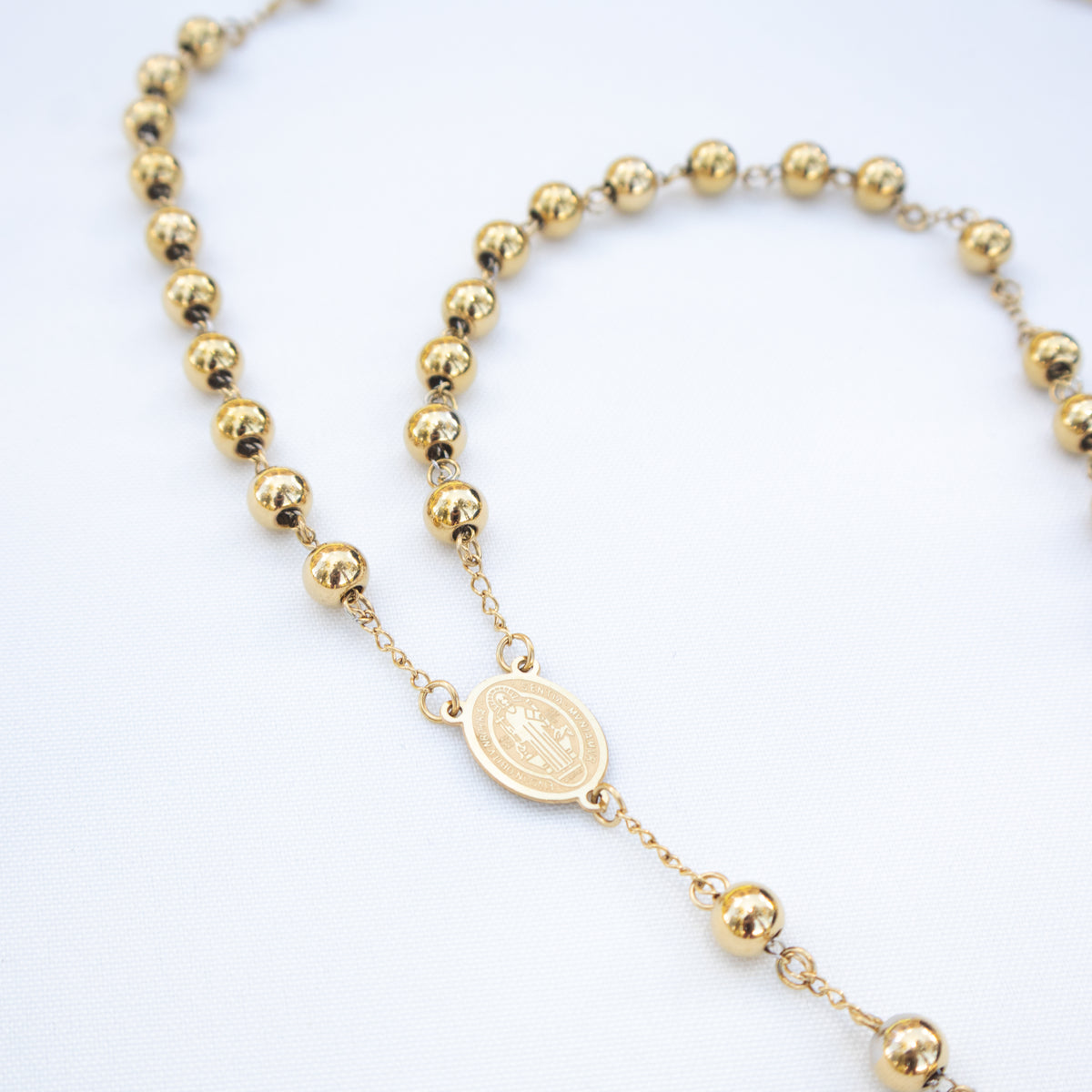 Camándula Grande Oro Laminado 18K Balín # 8