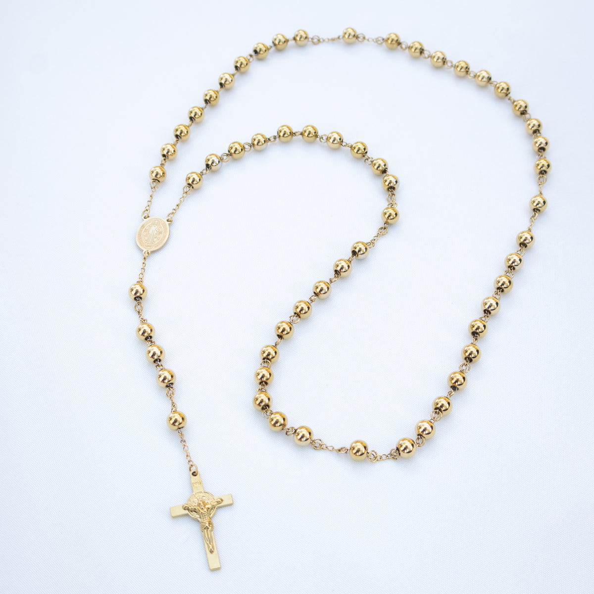Camándula Grande Oro Laminado 18K Balín # 8