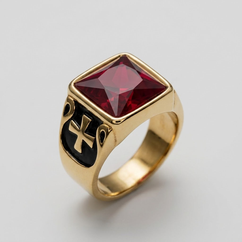 Anillo Caballero Ref 146 Oro Laminado 18K