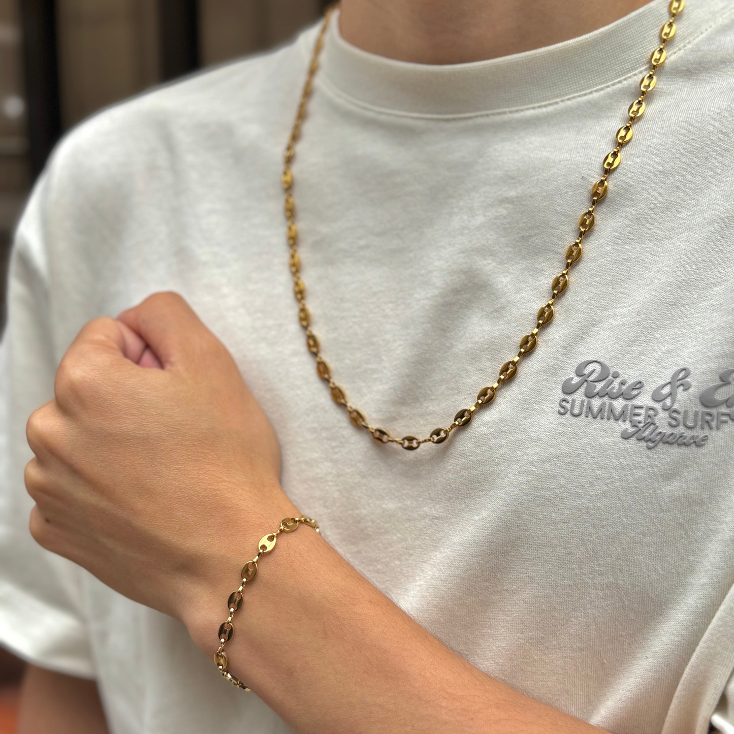 Combo Gucci Cadena + Pulsera Hombre