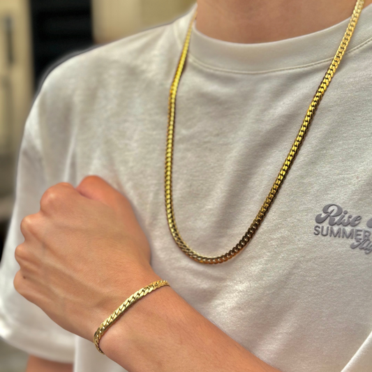 Combo Serpiente Cadena + Pulsera Hombre