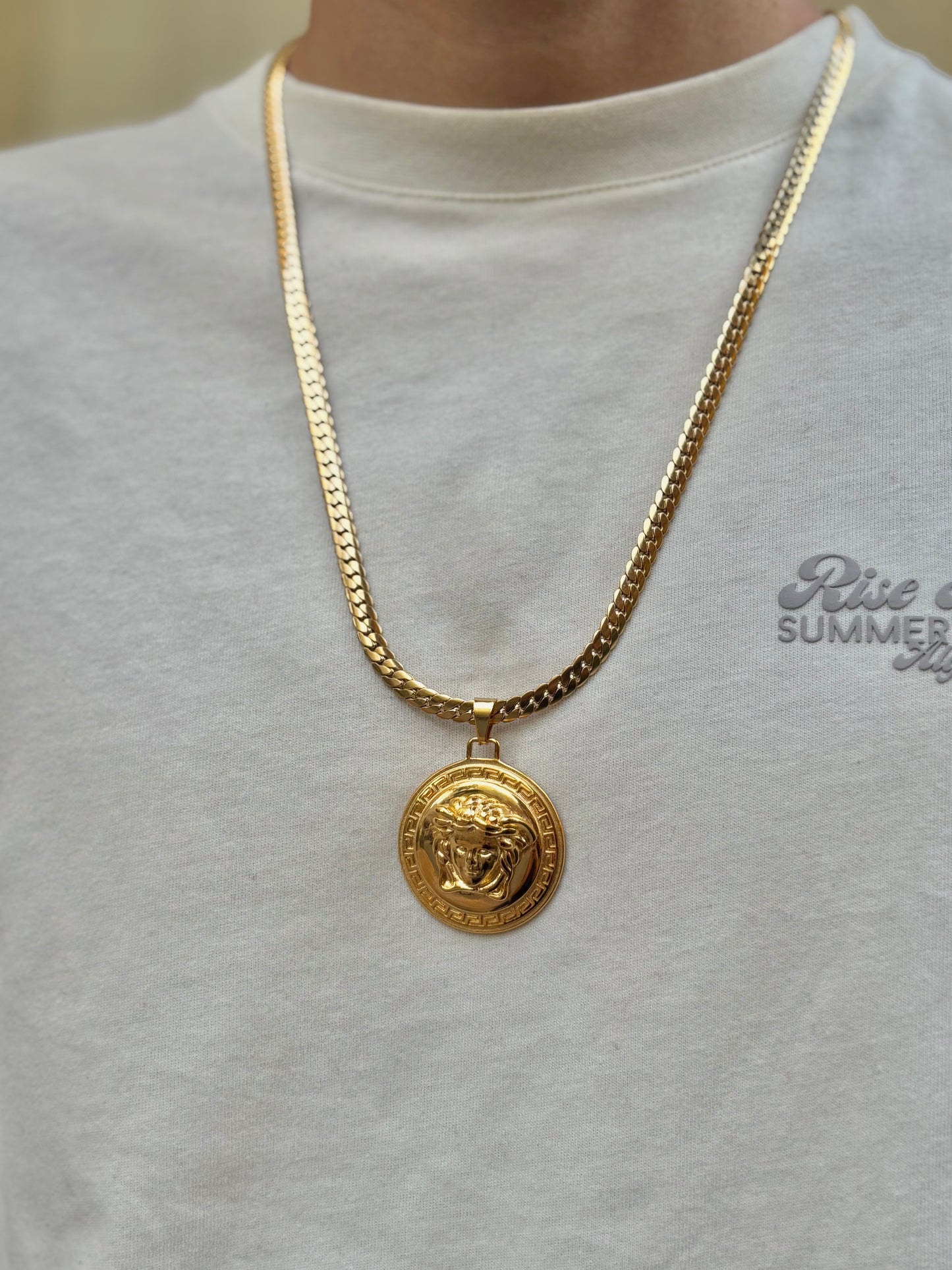 Cadena Serpiente + Dije Versace Hombre