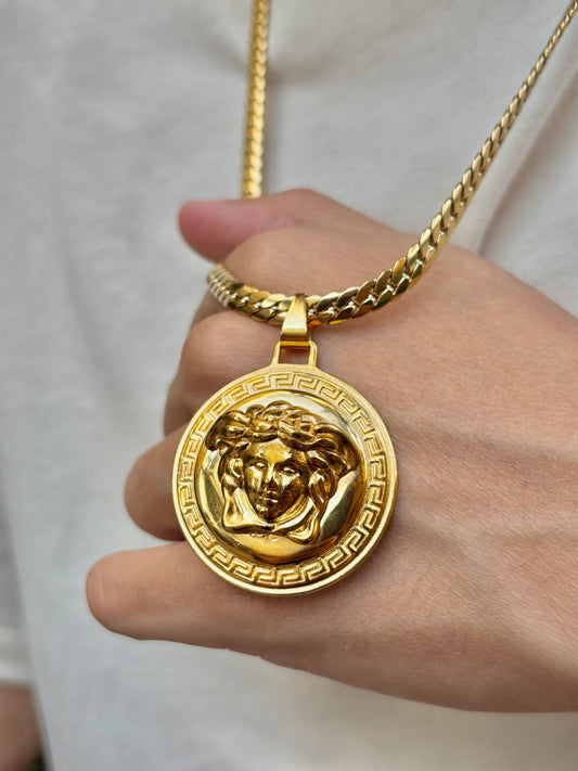 Cadena Serpiente + Dije Versace Hombre