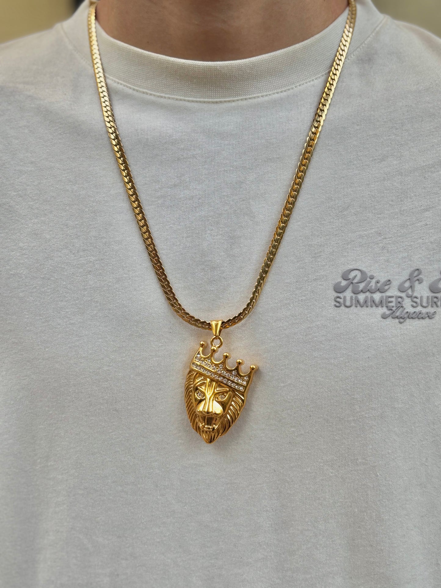 Cadena Serpiente + Dije León Hombre
