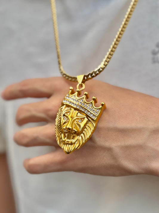 Cadena Serpiente + Dije León Hombre