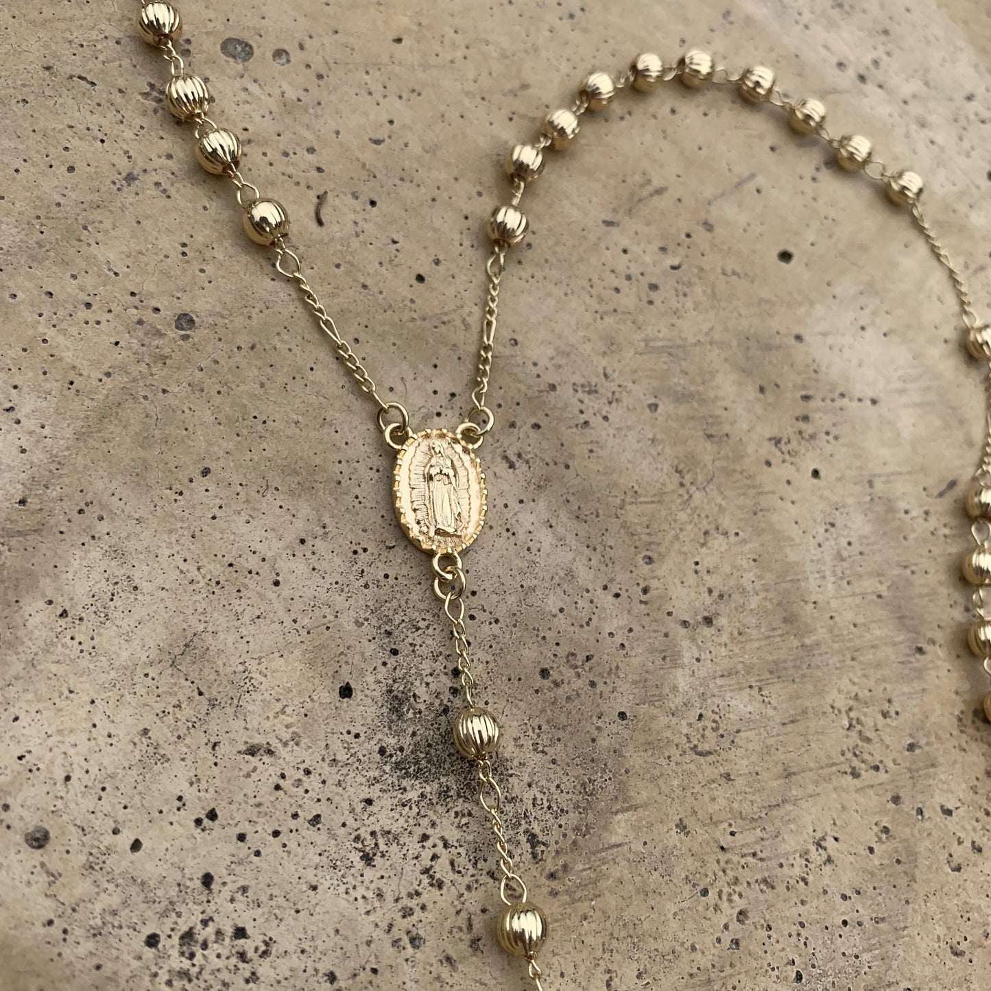 Camandula Diamantada Oro Laminado 18K Balín # 5