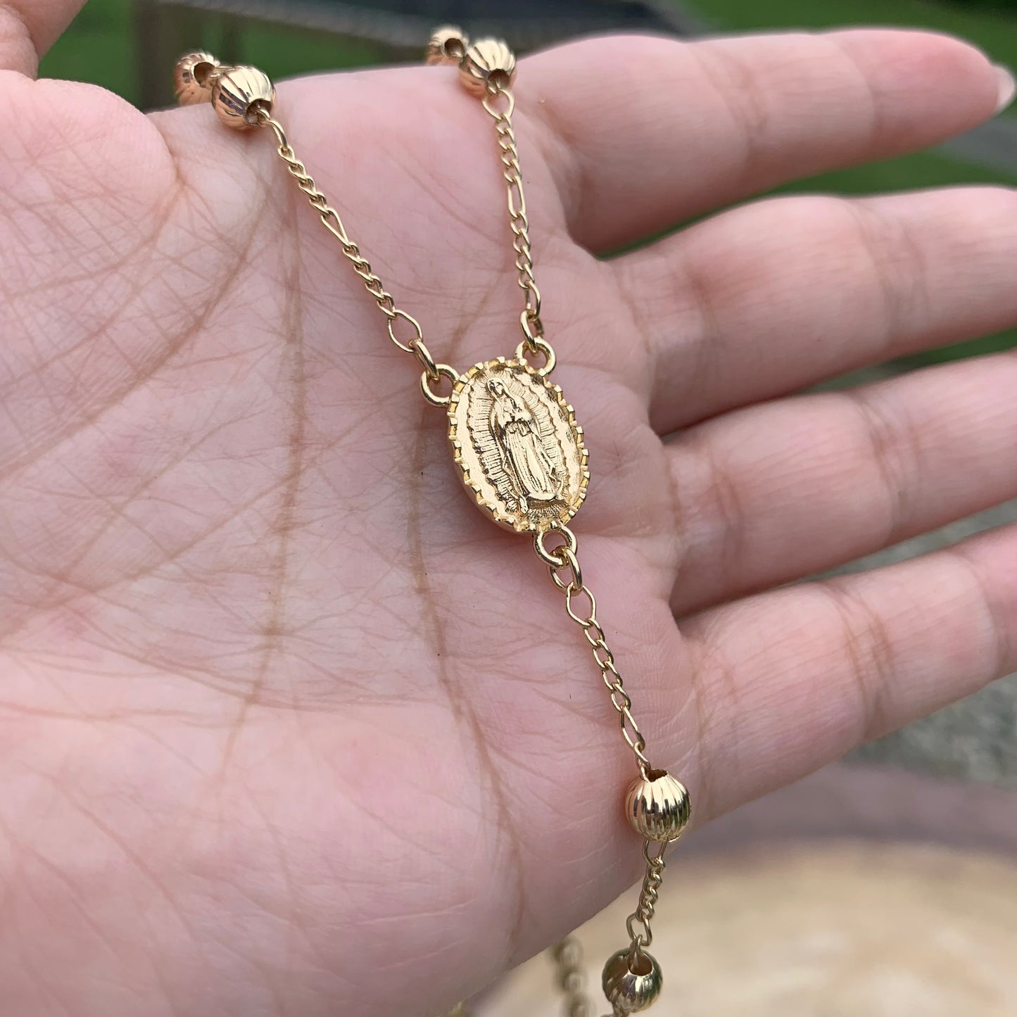 Camandula Diamantada Oro Laminado 18K Balín # 5